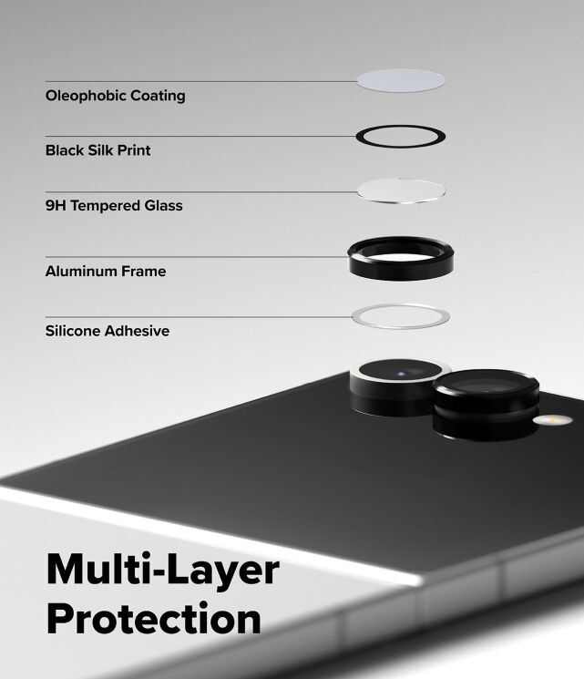Комплект защитных стекол Ringke Camera Lens Frame Glass для Samsung Galaxy Flip 7 (8800293855927) - Black: фото 10 из 19