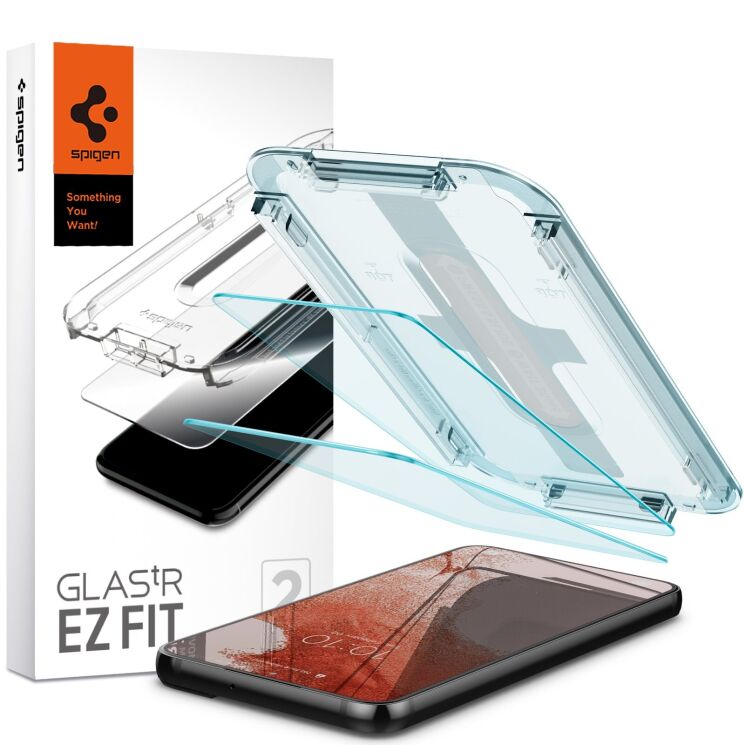 Комплект защитных стекол Spigen (SGP) GLAS.tR EZ Fit Sensor Protected для Samsung Galaxy S22 (S901) + ГЕЛЬ: фото 1 из 16