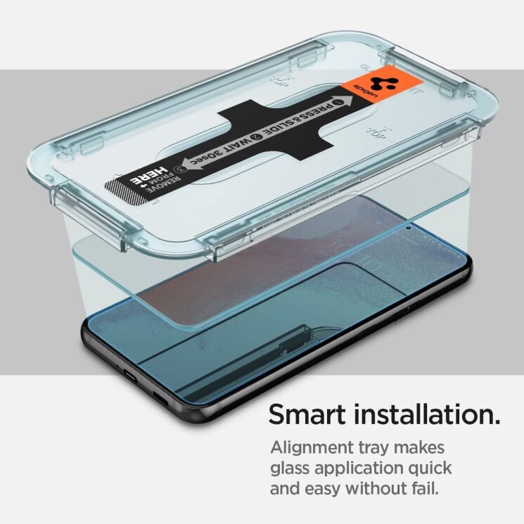 Комплект защитных стекол Spigen (SGP) GLAS.tR EZ Fit Sensor Protected для Samsung Galaxy S22 (S901) + ГЕЛЬ: фото 15 из 16