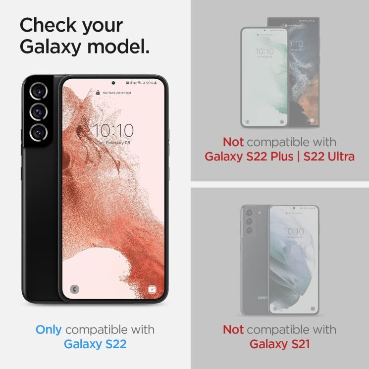 Комплект защитных стекол Spigen (SGP) GLAS.tR EZ Fit Sensor Protected для Samsung Galaxy S22 (S901) + ГЕЛЬ: фото 10 из 16