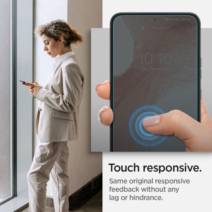 Комплект защитных стекол Spigen (SGP) GLAS.tR EZ Fit Sensor Protected для Samsung Galaxy S22 (S901) + ГЕЛЬ: фото 14 из 16