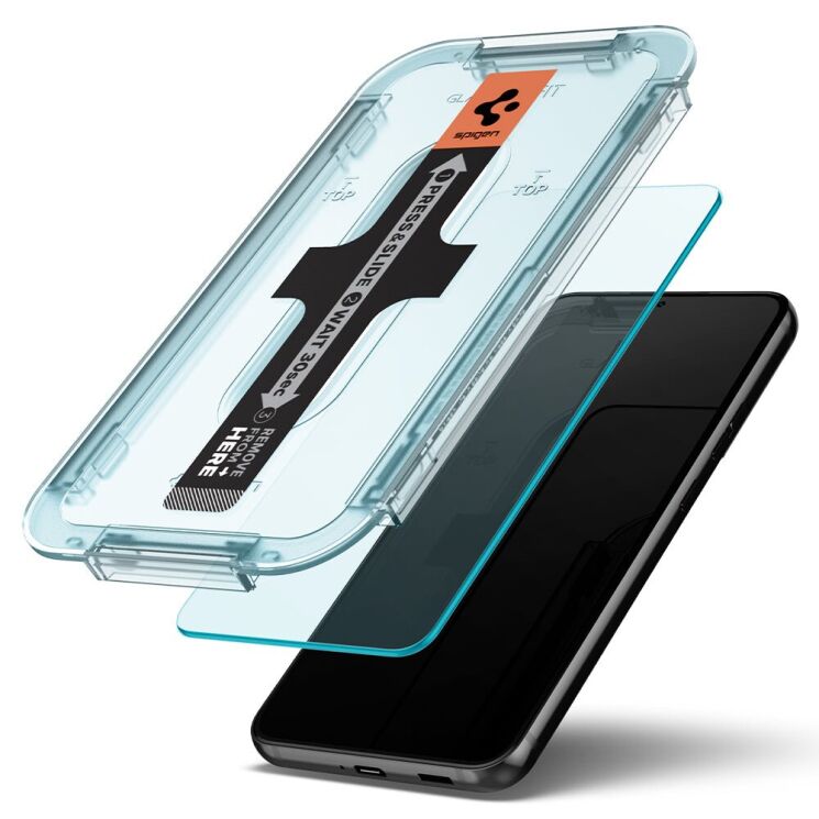Комплект защитных стекол Spigen (SGP) GLAS.tR EZ Fit Sensor Protected для Samsung Galaxy S22 (S901) + ГЕЛЬ: фото 4 из 16