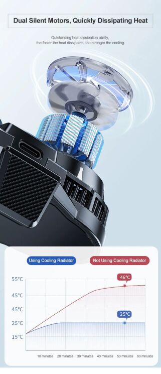 Кулер-вентилятор для смартфона Deexe X53 - Black: фото 8 из 15
