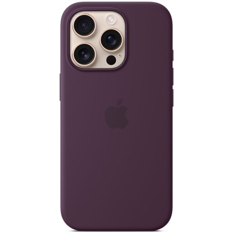 Оригинальный чехол Silicone Case with MagSafe для Apple iPhone 16 Pro (MYYM3) - Plum: фото 4 из 5
