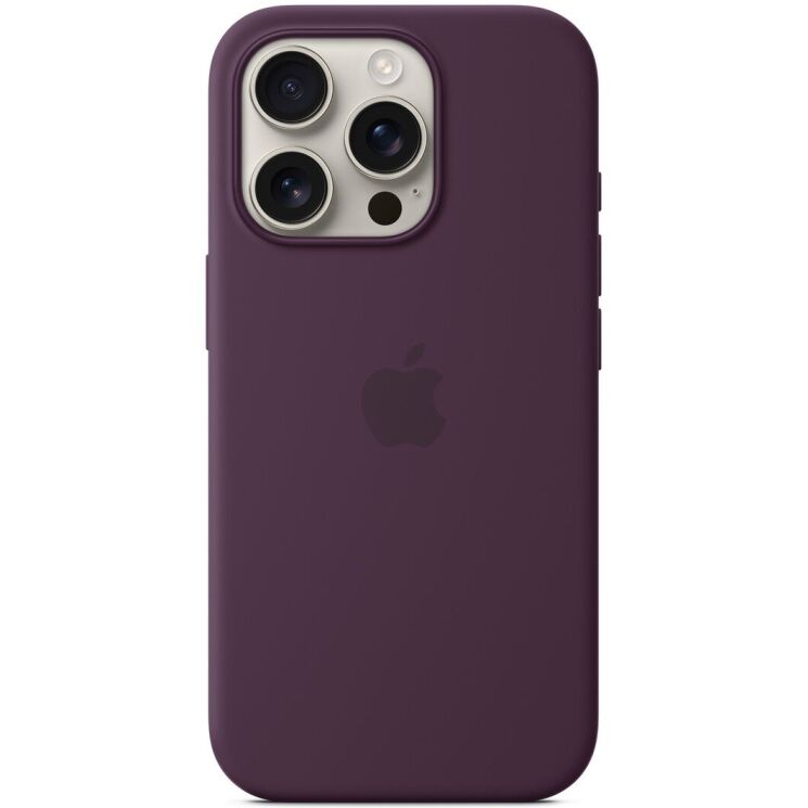 Оригинальный чехол Silicone Case with MagSafe для Apple iPhone 16 Pro (MYYM3) - Plum: фото 1 из 5