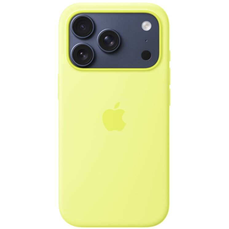 Оригинальный чехол Silicone Case with MagSafe для iPhone 17 Pro (MGFF4) - Neon Yellow: фото 3 из 4