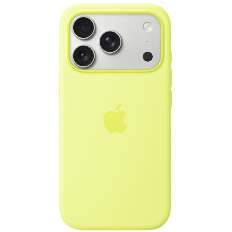 Оригинальный чехол Silicone Case with MagSafe для iPhone 17 Pro (MGFF4) - Neon Yellow: фото 1 из 4
