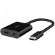 Перехідник Belkin RockStar Type-C+3.5mm to Type-C (60W, 0.12м) - Black (896281B). Фото 1 з 8