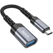Переходник Hoco UA24 Type-C to USB 3.0 - Metal Gray: фото 1 из 9