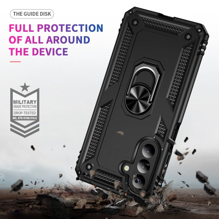 Противоударный чехол с подставкой Deexe Armor Case для Samsung Galaxy A27 (A276) - Black: фото 5 из 7
