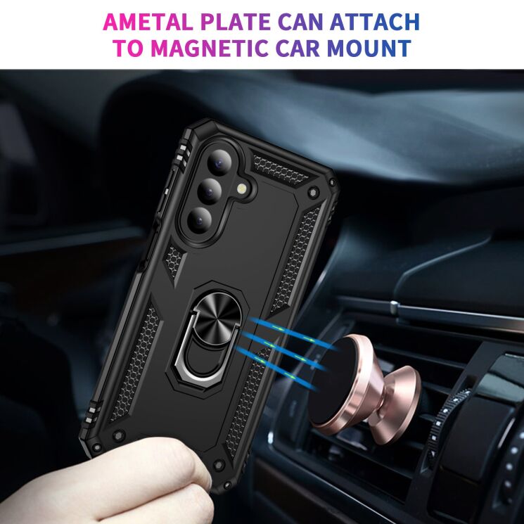 Противоударный чехол с подставкой Deexe Armor Case для Samsung Galaxy A27 (A276) - Black: фото 4 из 7