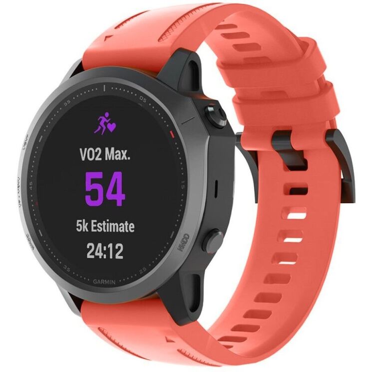 Ремешок ArmorStandart Silicone для часов Garmin с креплением Quick Fit 20mm - Coral Red: фото 2 из 5
