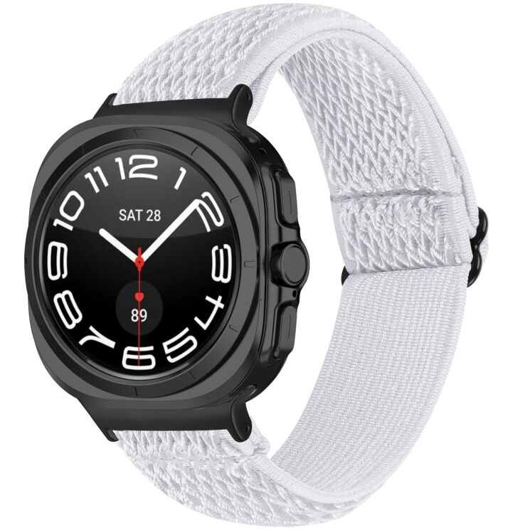 Ремешок Deexe Braided Strap для Samsung Galaxy Watch 8 (40/44mm) / 8 Classic / Ultra (2025) - White: фото 2 из 6