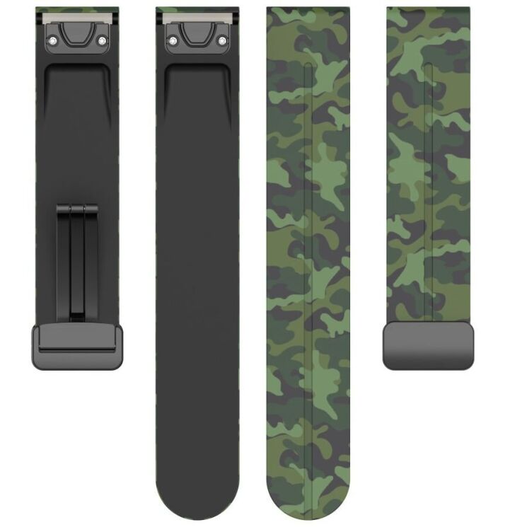 Ремешок Deexe Camo Silicone для часов с шириной крепления 22мм - Green: фото 5 из 10
