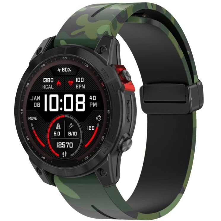 Ремешок Deexe Camo Silicone для часов с шириной крепления 22мм - Green: фото 6 из 10