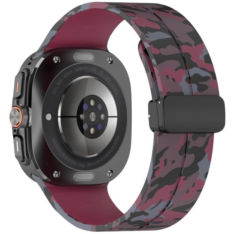 Ремешок Deexe Camouflage Pattern для Samsung Galaxy Watch Ultra (47mm) - Wine Red: фото 1 из 6