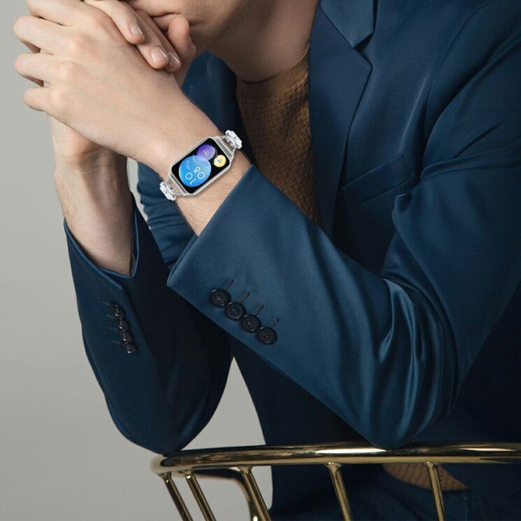 Ремешок Deexe Clover для Xiaomi Mi Smart Band 8 Pro - Silver: фото 6 из 7