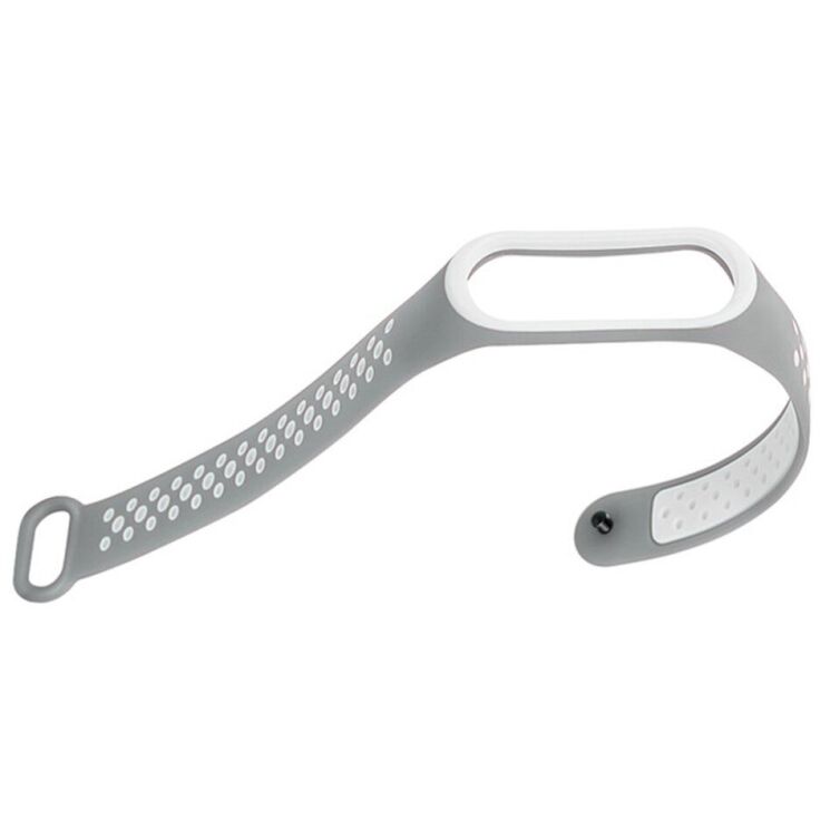 Ремінець Deexe Dot Color для Xiaomi Mi Band 3 - Grey / White: фото 1 з 1