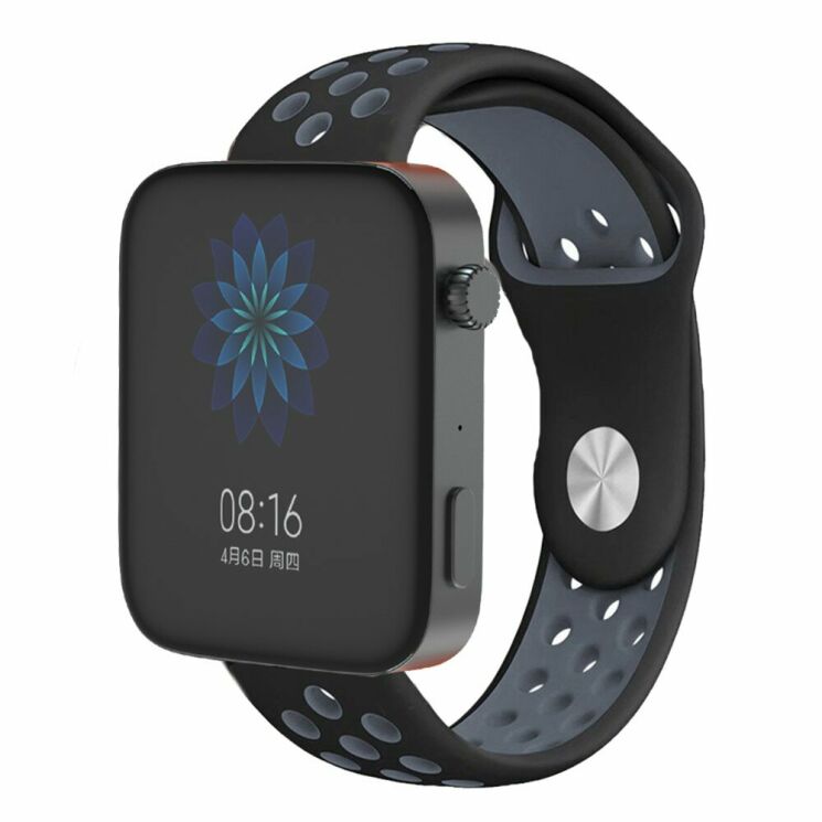Ремешок Deexe Dot Color для Xiaomi Mi Watch (Chinese) - Black/Grey: фото 1 из 2