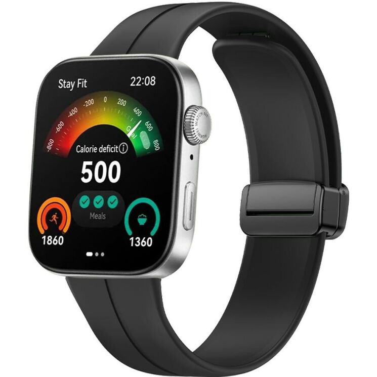 Ремінець Deexe Magnetic Braselet для Huawei Watch Fit 3 - Black: фото 2 з 5