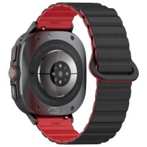 Ремешок Deexe Magnetic Strap для Samsung Galaxy Watch Ultra (47mm) - Black / Red: фото 1 из 7