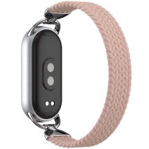 Ремешок Deexe Nylon Woven для Xiaomi Mi Smart Band 8 / Band 9 / Band 10 - Pink: фото 1 из 5