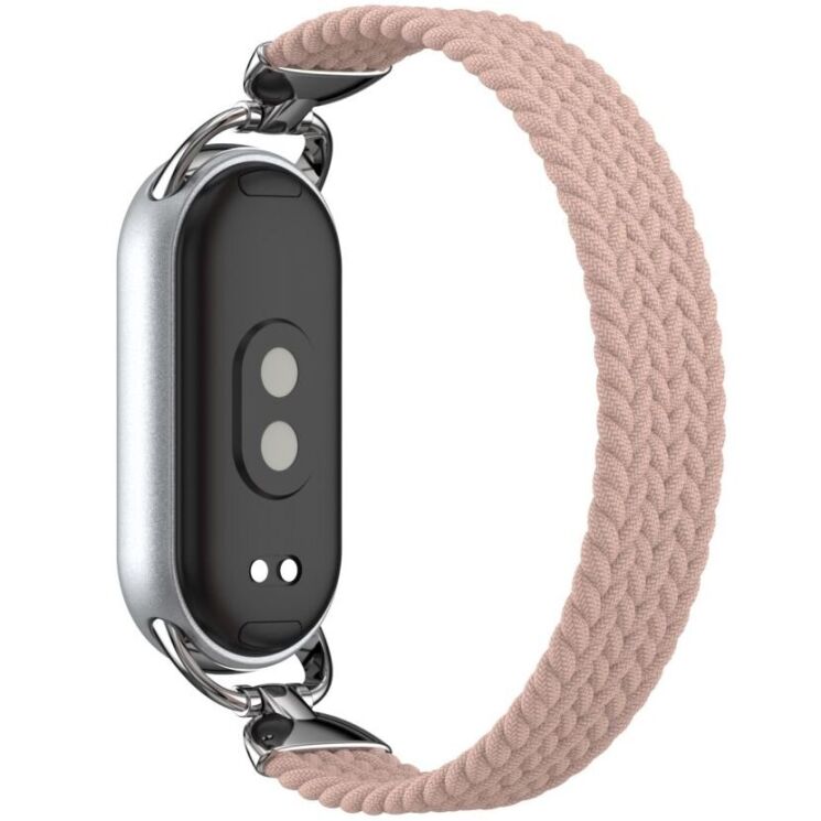 Ремешок Deexe Nylon Woven для Xiaomi Mi Smart Band 8 / Band 9 / Band 10 - Pink: фото 1 из 5