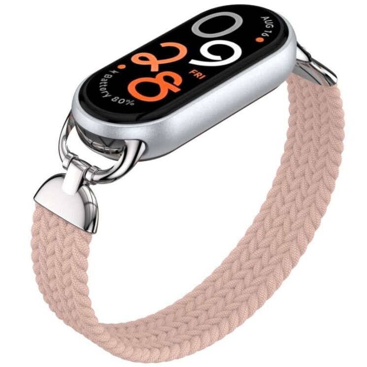 Ремешок Deexe Nylon Woven для Xiaomi Mi Smart Band 8 / Band 9 / Band 10 - Pink: фото 3 из 5