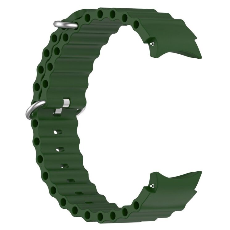 Ремешок Deexe Ocean Strap для Samsung Galaxy Watch 4 / 5 / 6 / 7 / FE (40mm) - Army Green: фото 3 из 7