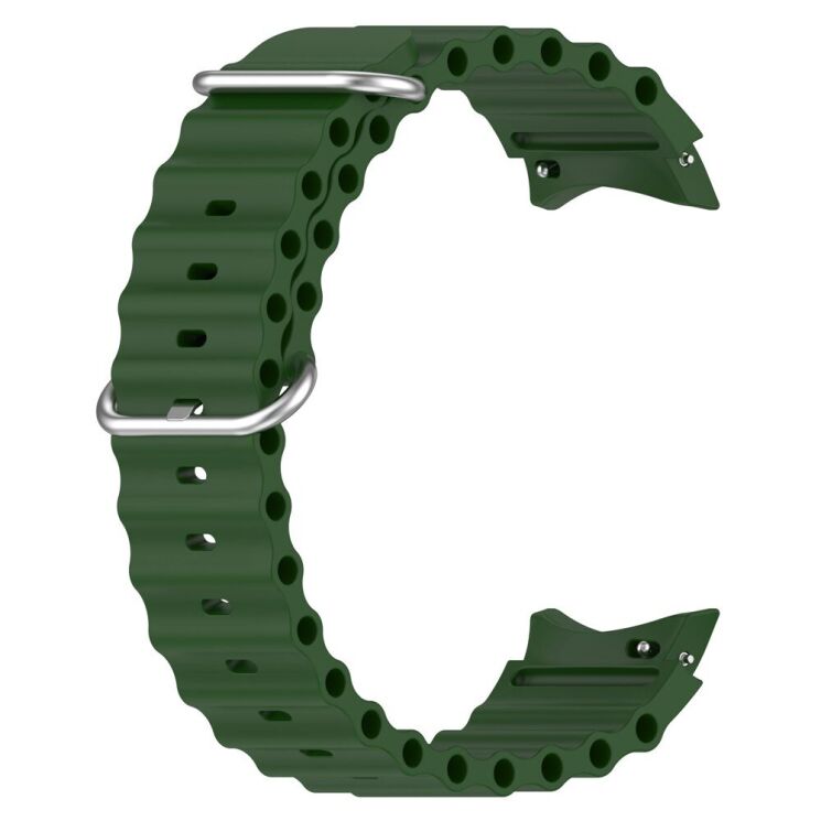 Ремешок Deexe Ocean Strap для Samsung Galaxy Watch 4 / 5 / 6 / 7 / FE (40mm) - Army Green: фото 2 из 7