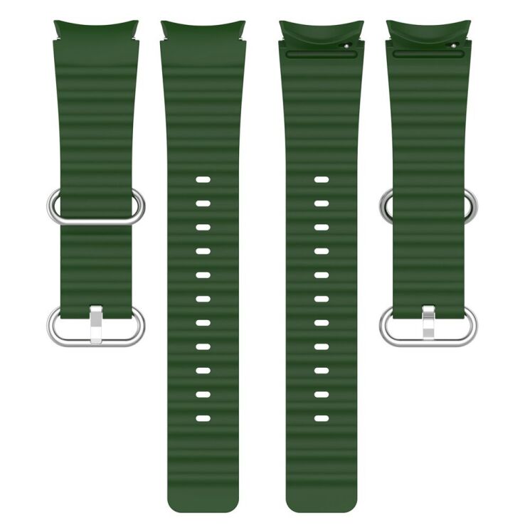 Ремешок Deexe Ocean Strap для Samsung Galaxy Watch 4 / 5 / 6 / 7 / FE (40mm) - Army Green: фото 4 из 7