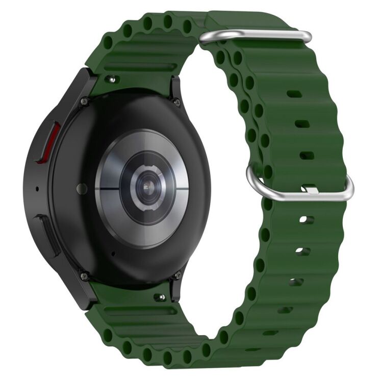 Ремешок Deexe Ocean Strap для Samsung Galaxy Watch 4 / 5 / 6 / 7 / FE (40mm) - Army Green: фото 1 из 7