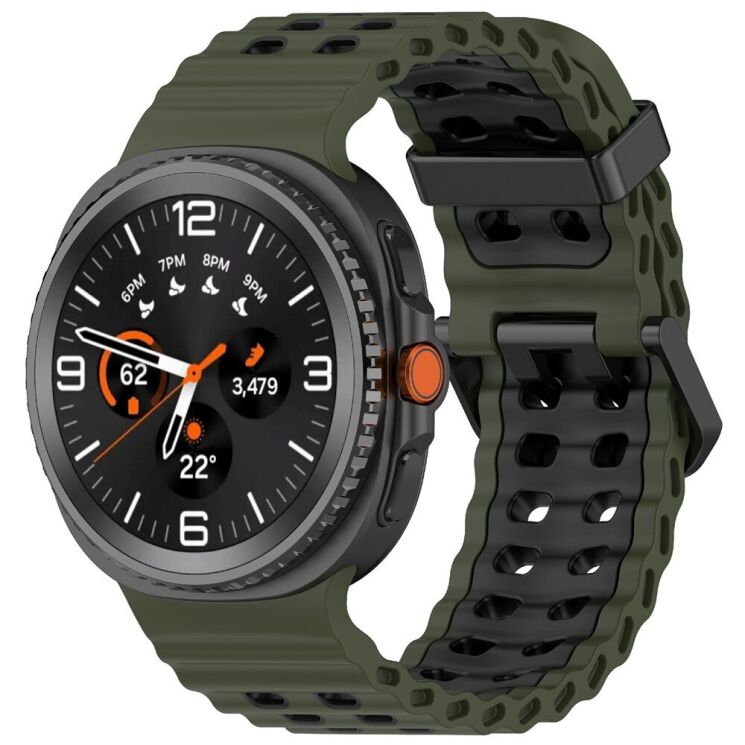 Ремешок Deexe Ocean Strap для Samsung Galaxy Watch 8 (40/44mm) / 8 Classic - Army Green / Black (384117GB) Ремешок Deexe Ocean Strap для Samsung Galaxy Watch 8 (40/44mm) / 8 Classic - Army Green / Black: фото 2 из 6