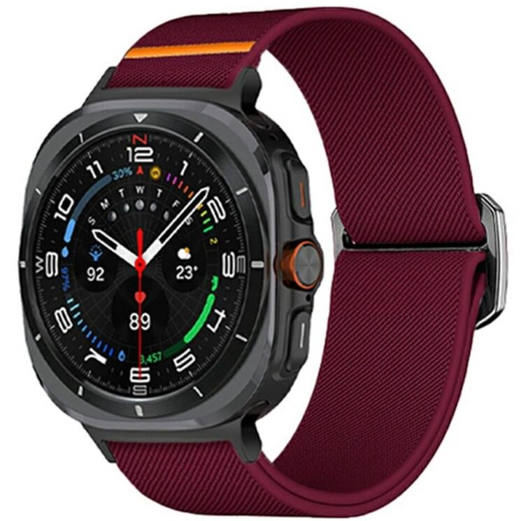 Ремешок Deexe Orbit Flex для Samsung Galaxy Watch Ultra (47mm) - Wine Red: фото 2 из 5