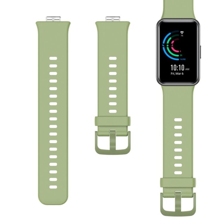 Ремешок Deexe Soft Silicone для Huawei Watch Fit - Green: фото 2 из 2