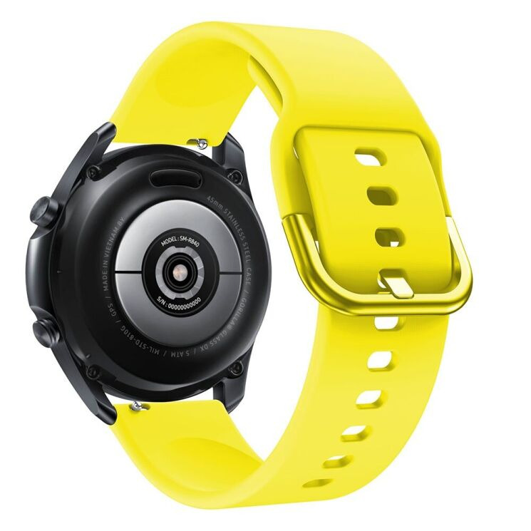 Ремешок Deexe Soft Silicone для&nbsp; Samsung Galaxy Watch 3 (45mm) - Yellow: фото 1 из 4