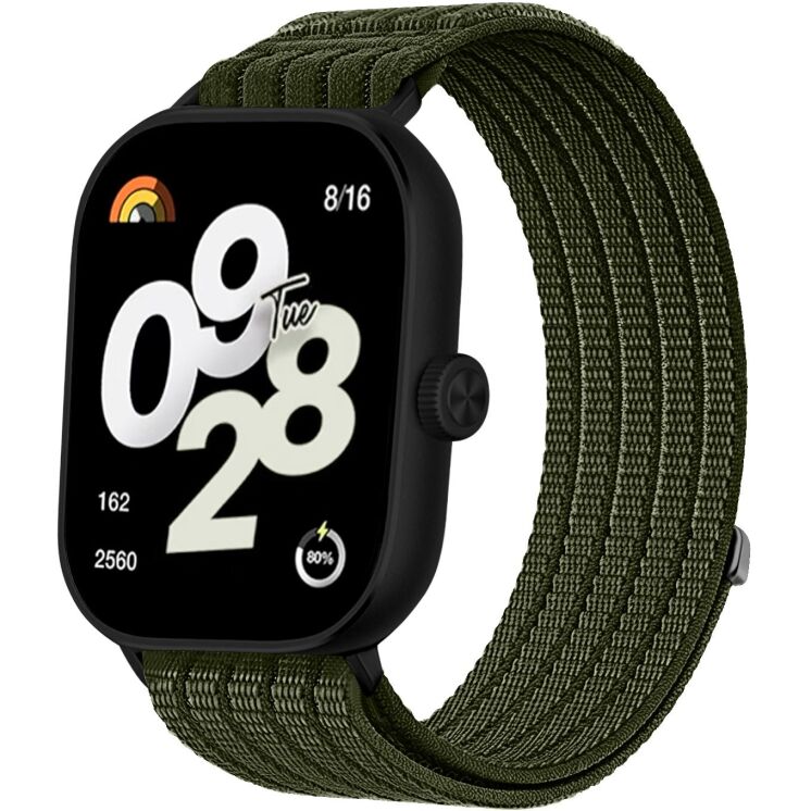 Ремешок Deexe Soft Weave для Xiaomi Redmi Watch 4 / Watch 5 / Watch 6 / Mi Smart Band 8 Pro / Band 9 Pro - Dark Green: фото 2 из 5