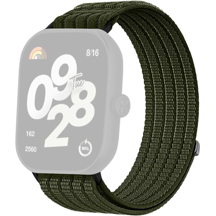 Ремешок Deexe Soft Weave для Xiaomi Redmi Watch 4 / Watch 5 / Watch 6 / Mi Smart Band 8 Pro / Band 9 Pro - Dark Green: фото 1 из 5