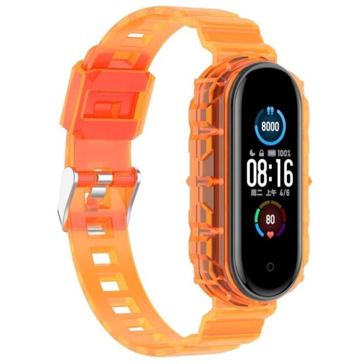 Ремешок Deexe Solid Color для Xiaomi Mi Band 5 / Mi Band 6 - Orange: фото 2 из 8