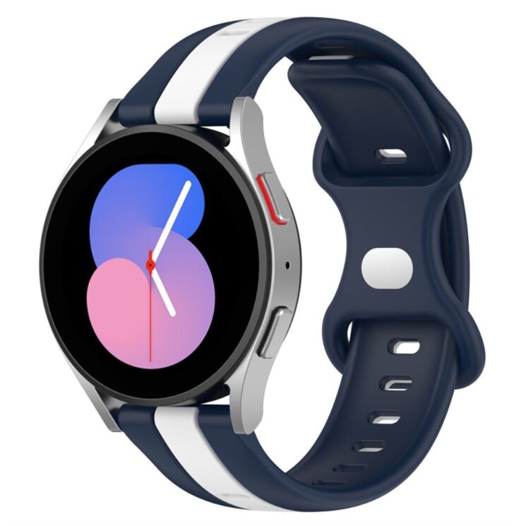 Ремінець Deexe Sport Strap для годинників з шириною кріплення 20мм - Midnight Blue / White: фото 2 з 5