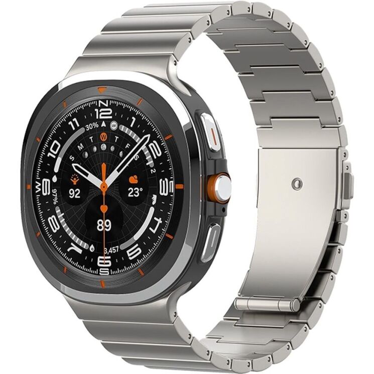 Ремешок Deexe Steel Strap для Samsung Galaxy Watch 8 (40/44mm) / 8 Classic - Titanium: фото 2 из 6