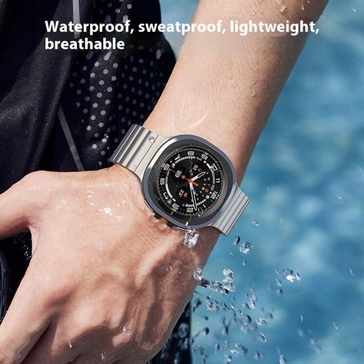 Ремешок Deexe Steel Strap для Samsung Galaxy Watch 8 (40/44mm) / 8 Classic - Titanium: фото 6 из 6