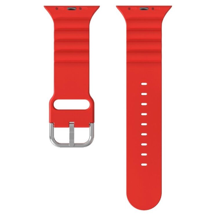 Ремешок Deexe Stripes Series для Apple Watch 46 / 45 / 44 / SE 44 / 42 (Series 1-3) / Ultra / Ultra 2 - Red: фото 3 из 7