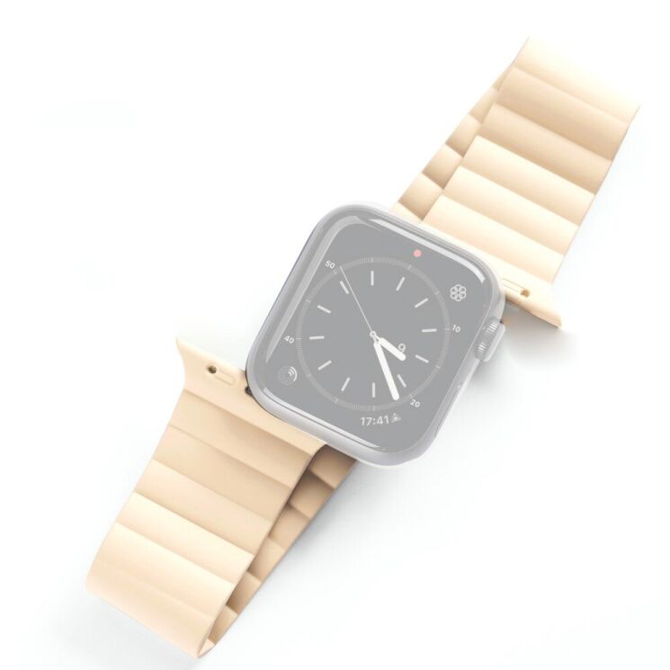 Ремешок DUX DUCIS Leather Chain для Apple Watch 42 (Series 10) / 41 / 40 / SE 40 / 38 - Beige: фото 1 из 14