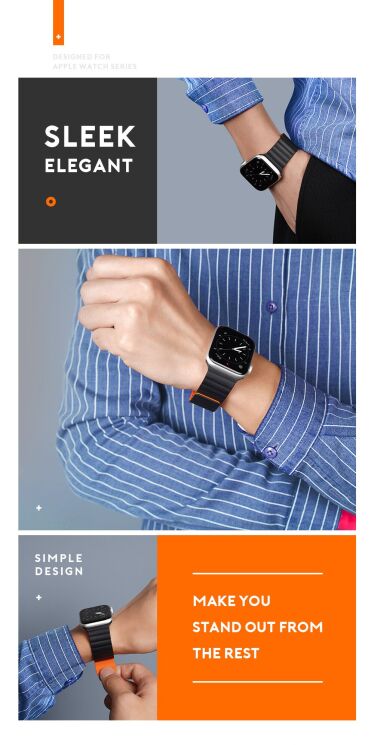 Ремінець DUX DUCIS Leather Chain для Apple Watch 42 (Series 10) / 41 / 40 / SE 40 / 38 - Blue: фото 6 з 14