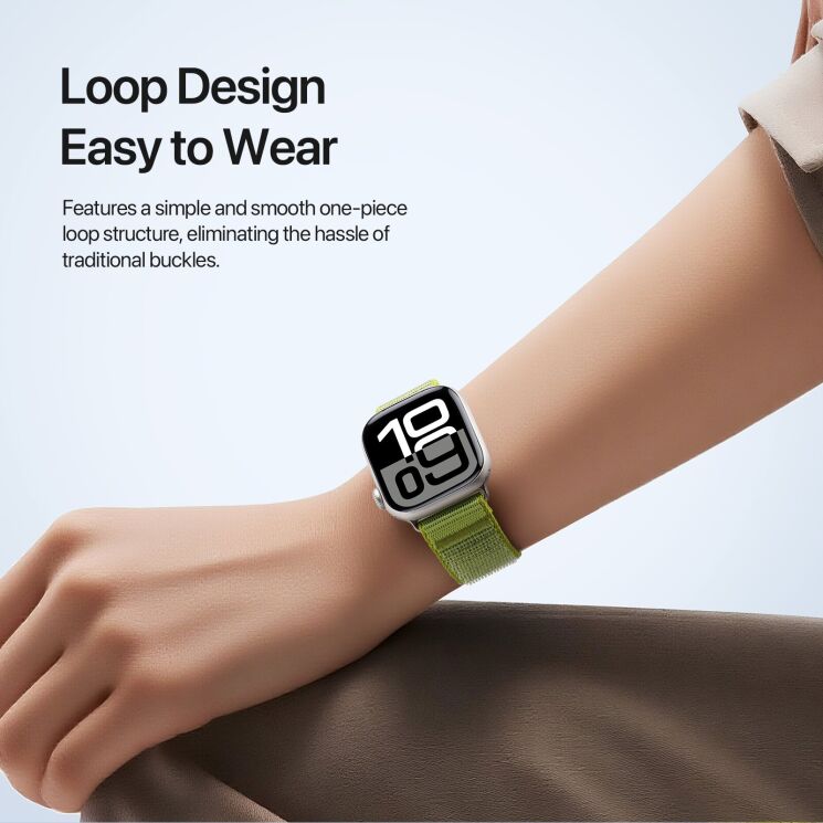 Ремешок DUX DUCIS YE Series для Apple Watch 46 / 45 / 44 / SE 44 / 42 (Series 1-3) / Ultra / Ultra 2 - Green: фото 5 из 11