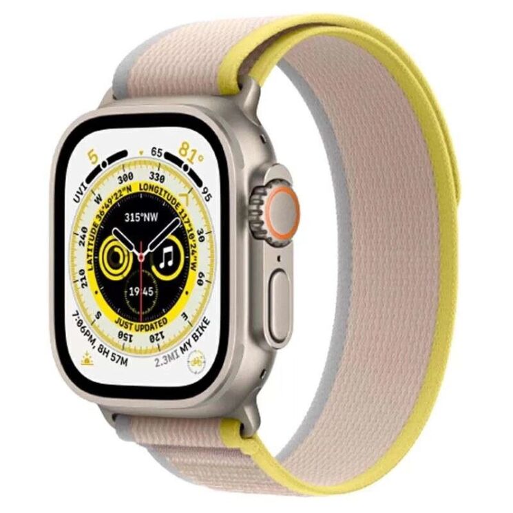 Ремінець Hoco WA14 для Apple Watch 46 / 45 / 44 / SE 44 / 42 (Series 1-3) / Ultra / Ultra 2 / Ultra 3 - Yellow / White: фото 2 з 7