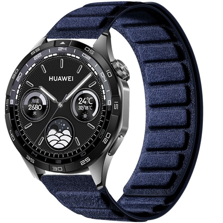 Ремешок Reframe Suede Leather для часов с шириной крепления 22мм - Navy Blue: фото 2 из 8