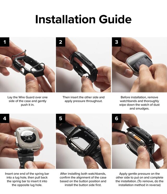 Ремінець RINGKE Fusion X Guard для Apple Watch Ultra / Ultra 2 / Ultra 3 (49mm) - Black: фото 14 з 15