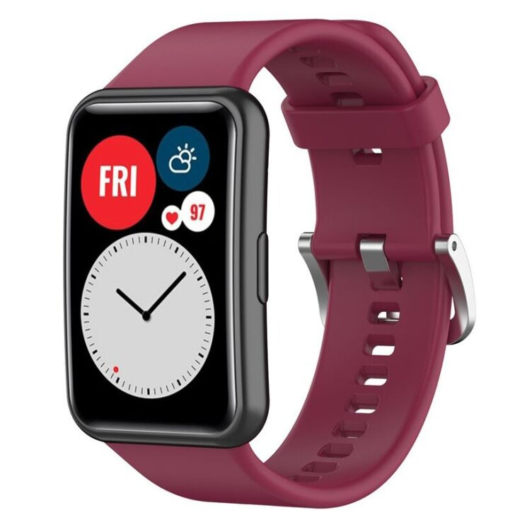 Ремешок UniCase Silicone Strap для Huawei Watch Fit - Wine Red: фото 3 из 3